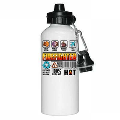 Funny Firefighter Warning Label Aluminum Water Bottle