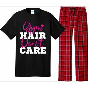 Funny Fitness Workout Gym Hair Don't Care Gift Pajama Set