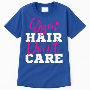 Funny Fitness Workout Gym Hair Don't Care Gift Tall T-Shirt