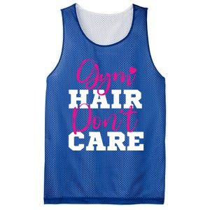 Funny Fitness Workout Gym Hair Don't Care Gift Mesh Reversible Basketball Jersey Tank