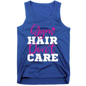 Funny Fitness Workout Gym Hair Don't Care Gift Tank Top