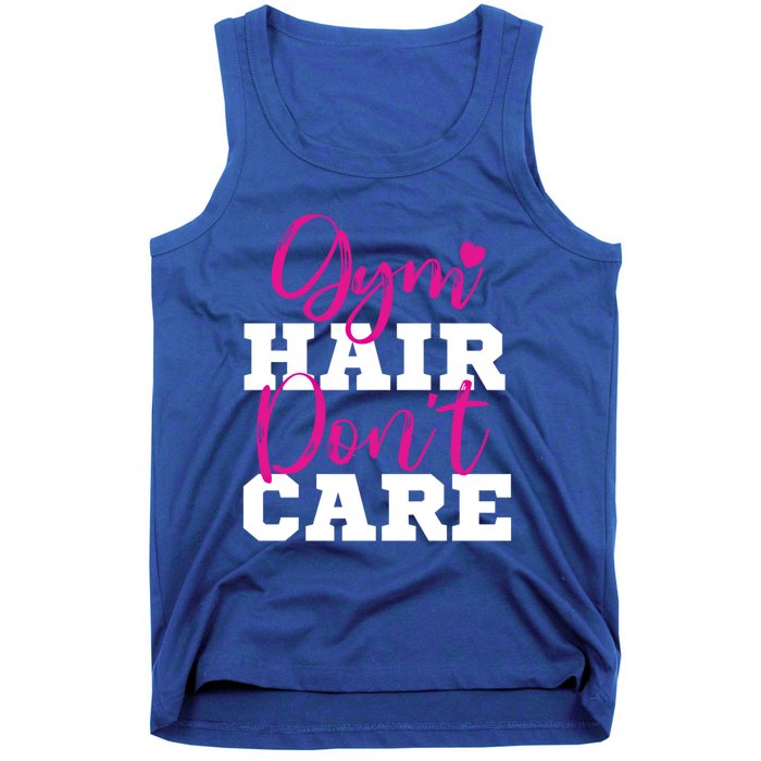 Funny Fitness Workout Gym Hair Don't Care Gift Tank Top