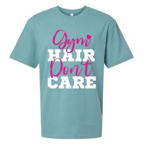 Funny Fitness Workout Gym Hair Don't Care Gift Sueded Cloud Jersey T-Shirt