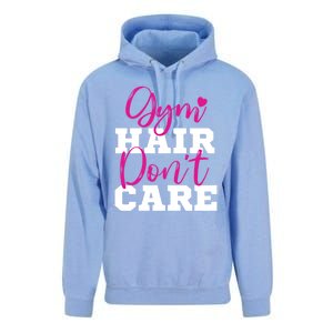 Funny Fitness Workout Gym Hair Don't Care Gift Unisex Surf Hoodie