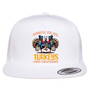 Funny Friendsgiving Women Turkey Friendsgiving Flat Bill Trucker Hat