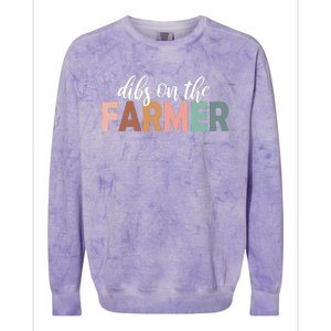 Funny Farmer Wife Dibs On The Farmer Farm Wife Farmers Colorblast Crewneck Sweatshirt