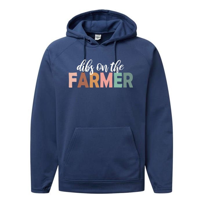 Funny Farmer Wife Dibs On The Farmer Farm Wife Farmers Performance Fleece Hoodie