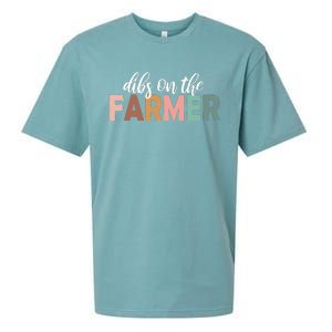 Funny Farmer Wife Dibs On The Farmer Farm Wife Farmers Sueded Cloud Jersey T-Shirt