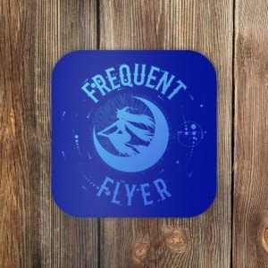 Frequent Flyer Witch Pagan Wicca Funny Gift Coaster