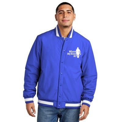 Fire Fighter Where My Hose At? Gift Insulated Varsity Jacket