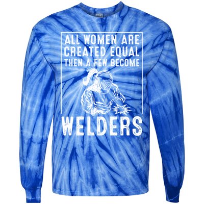 Funny Female Welder Gift Cool Proud Metalworkers Gift Tie-Dye Long Sleeve Shirt