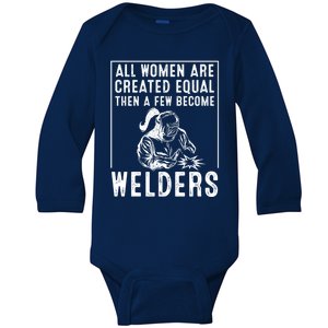 Funny Female Welder Gift Cool Proud Metalworkers Gift Baby Long Sleeve Bodysuit