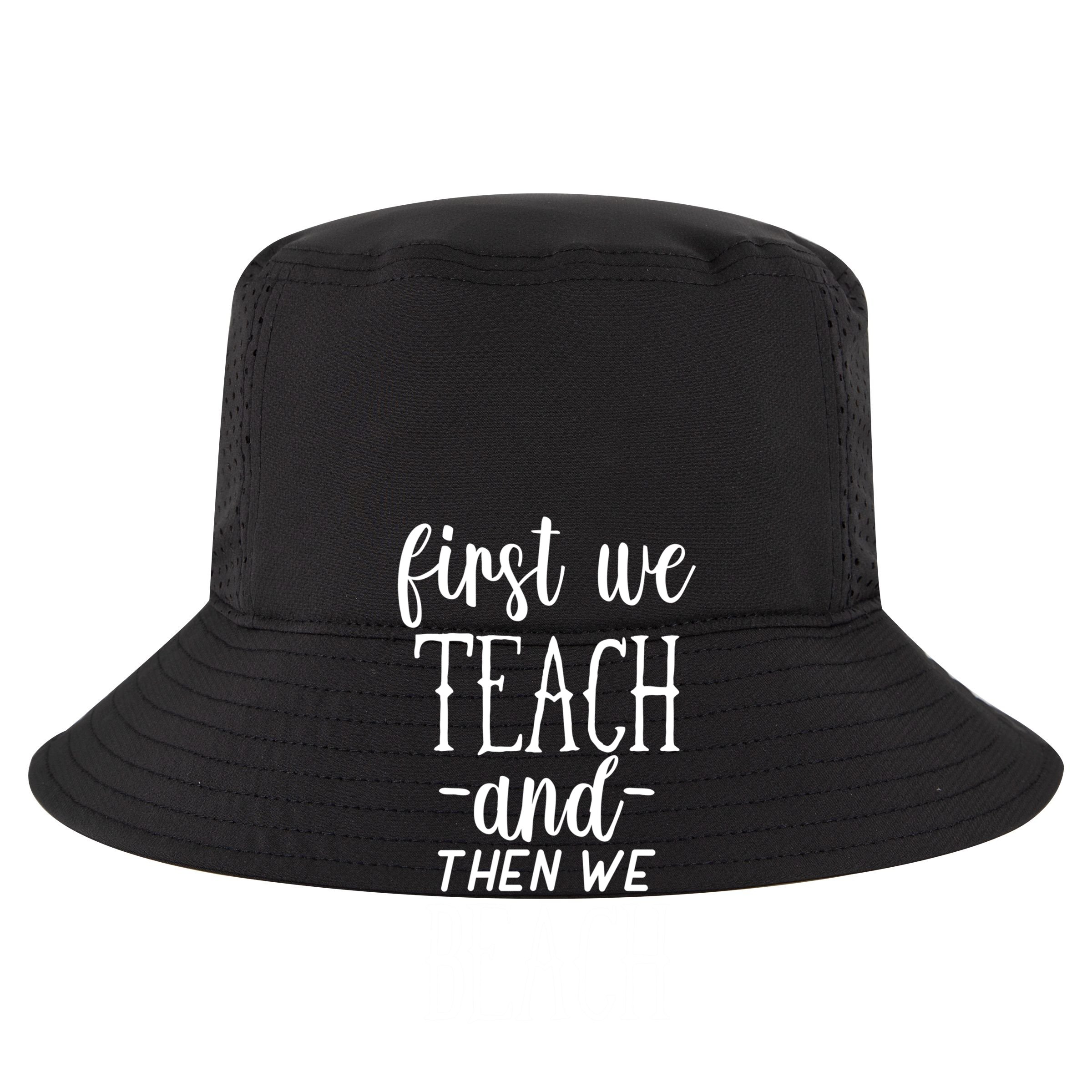 Funny First We Teach Then We Beach Meaningful Gift Zip Tote Bag