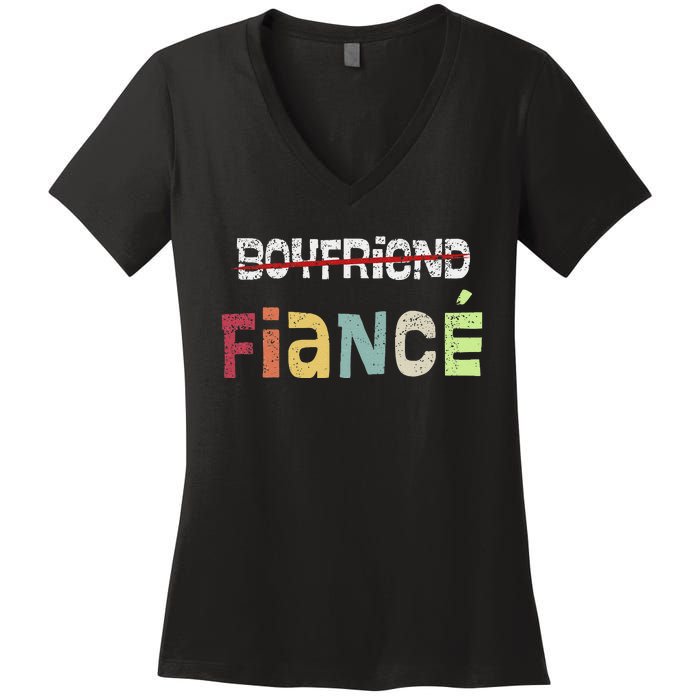 Friend Fiance Wedding Groom Fiance Mr Engaged Women's V-Neck T-Shirt