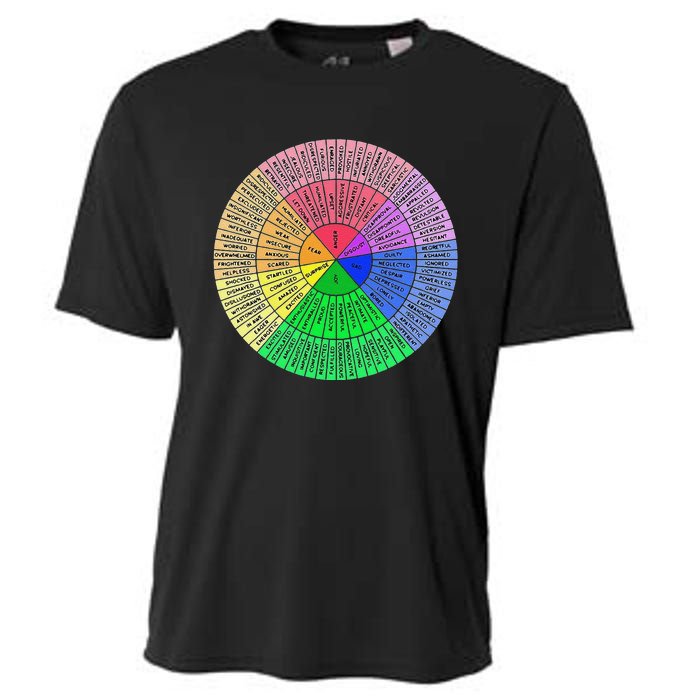 Funny Feelings Wheel Emotion Chart Mental Health Therapy Chart Gift Cooling Performance Crew T-Shirt