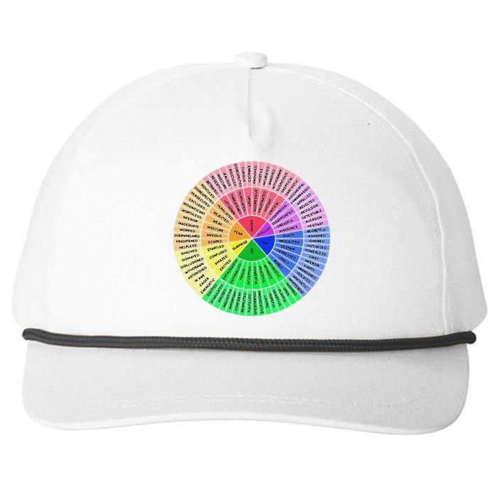 Funny Feelings Wheel Emotion Chart Mental Health Therapy Chart Gift Snapback Five-Panel Rope Hat