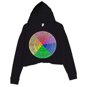 Funny Feelings Wheel Emotion Chart Mental Health Therapy Chart Gift Crop Fleece Hoodie