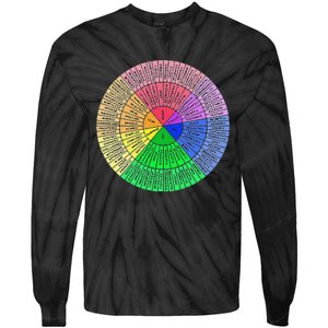 Funny Feelings Wheel Emotion Chart Mental Health Therapy Chart Gift Tie-Dye Long Sleeve Shirt