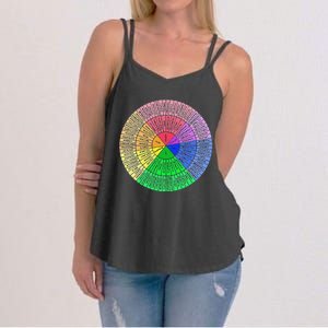 Funny Feelings Wheel Emotion Chart Mental Health Therapy Chart Gift Women's Strappy Tank