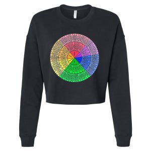 Funny Feelings Wheel Emotion Chart Mental Health Therapy Chart Gift Cropped Pullover Crew