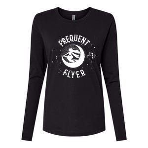 Frequent Flyer Witch Pagan Wicca Gift Womens Cotton Relaxed Long Sleeve T-Shirt