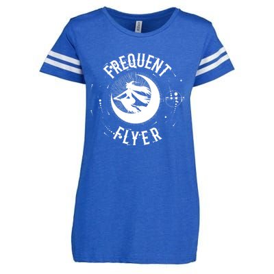 Frequent Flyer Witch Pagan Wicca Gift Enza Ladies Jersey Football T-Shirt