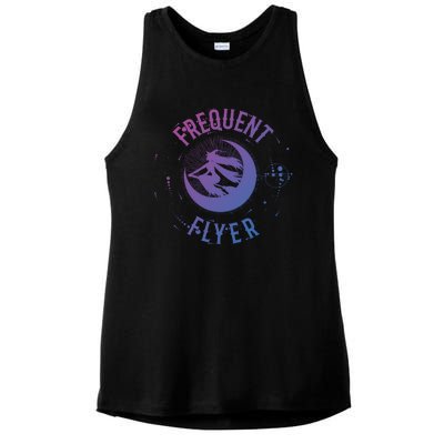 Frequent Flyer Witch Pagan Wicca Funny Gift Ladies PosiCharge Tri-Blend Wicking Tank