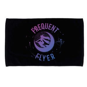 Frequent Flyer Witch Pagan Wicca Funny Gift Microfiber Hand Towel