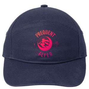 Frequent Flyer Witch Pagan Wicca Funny Gift 7-Panel Snapback Hat