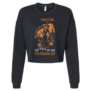 Funny Feminist Witch My Favorite Season Witches Halloween Cropped Pullover Crew