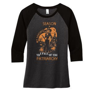 Funny Feminist Witch My Favorite Season Witches Halloween Women's Tri-Blend 3/4-Sleeve Raglan Shirt