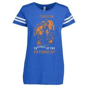 Funny Feminist Witch My Favorite Season Witches Halloween Enza Ladies Jersey Football T-Shirt