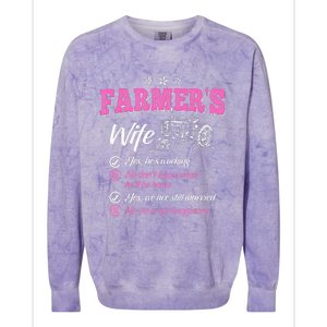 Funny Farmer  Wife of a Farmer Rancher Colorblast Crewneck Sweatshirt