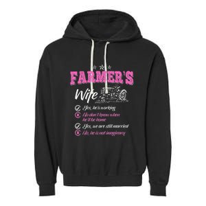 Funny Farmer  Wife of a Farmer Rancher Garment-Dyed Fleece Hoodie