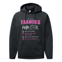 Funny Farmer  Wife of a Farmer Rancher Performance Fleece Hoodie