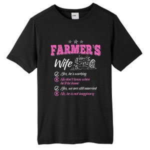 Funny Farmer  Wife of a Farmer Rancher Tall Fusion ChromaSoft Performance T-Shirt