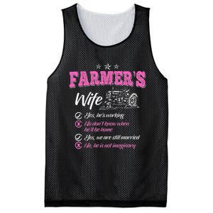 Funny Farmer  Wife of a Farmer Rancher Mesh Reversible Basketball Jersey Tank