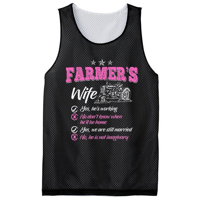 Funny Farmer  Wife of a Farmer Rancher Mesh Reversible Basketball Jersey Tank