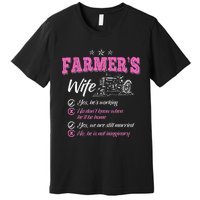 Funny Farmer  Wife of a Farmer Rancher Premium T-Shirt