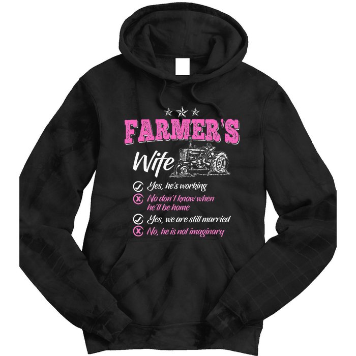 Funny Farmer  Wife of a Farmer Rancher Tie Dye Hoodie