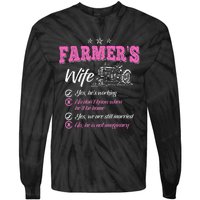 Funny Farmer  Wife of a Farmer Rancher Tie-Dye Long Sleeve Shirt