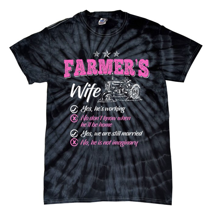 Funny Farmer  Wife of a Farmer Rancher Tie-Dye T-Shirt