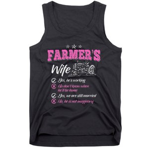 Funny Farmer  Wife of a Farmer Rancher Tank Top