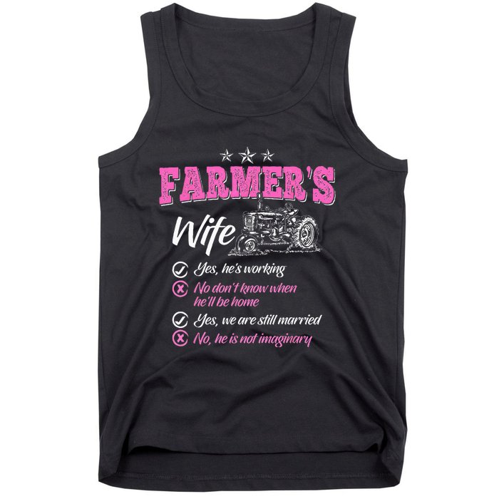 Funny Farmer  Wife of a Farmer Rancher Tank Top