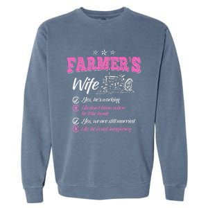 Funny Farmer  Wife of a Farmer Rancher Garment-Dyed Sweatshirt