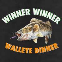 Funny Fishing WINNER WINNER WALLEYE DINNER Fish Fry 7 Panel Mesh Trucker Snapback Hat
