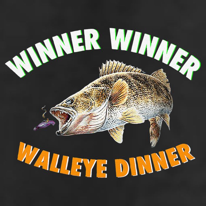 Funny Fishing WINNER WINNER WALLEYE DINNER Fish Fry 7 Panel Mesh Trucker Snapback Hat