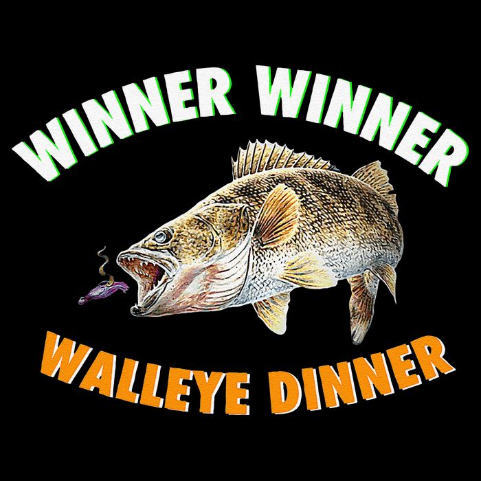Funny Fishing WINNER WINNER WALLEYE DINNER Fish Fry Cooling Performance Crew T-Shirt