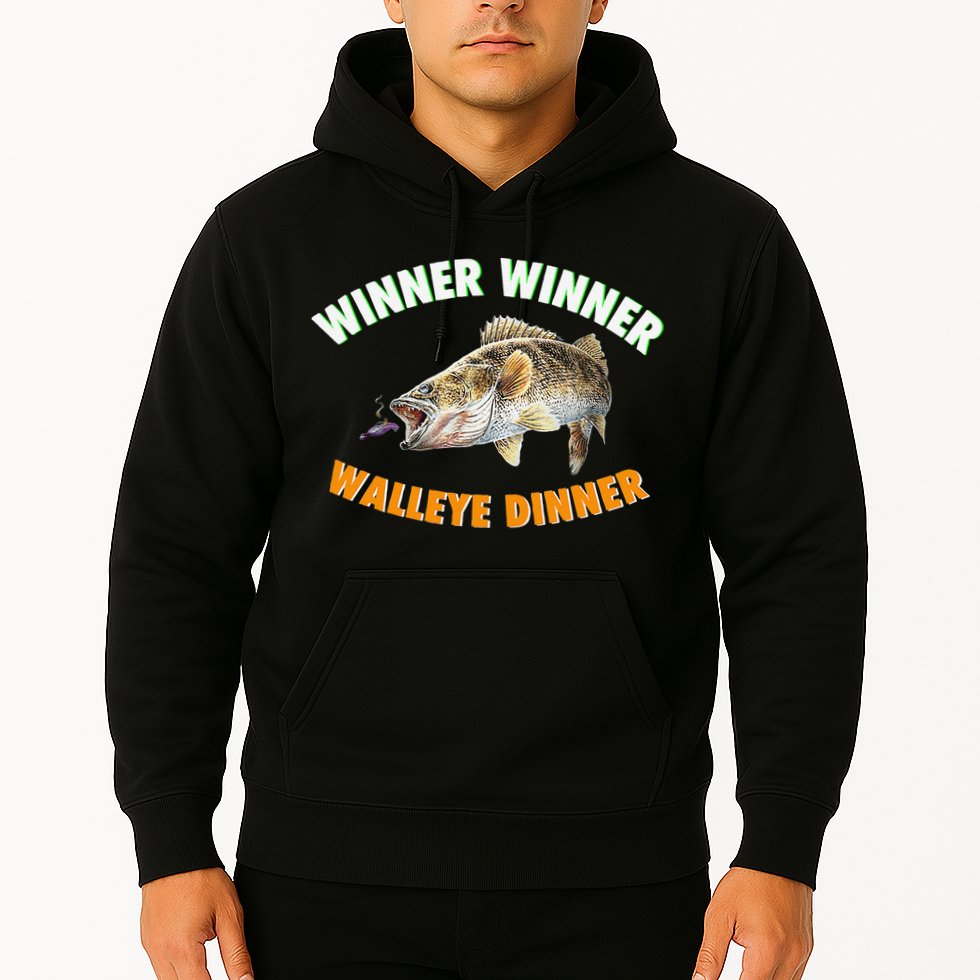 Funny Fishing WINNER WINNER WALLEYE DINNER Fish Fry Hoodie