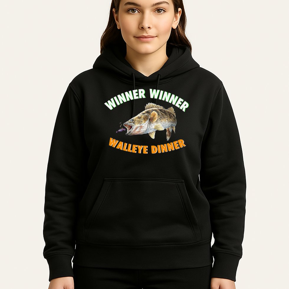 Funny Fishing WINNER WINNER WALLEYE DINNER Fish Fry Hoodie